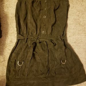 Olive Green Cargo strapless dress S